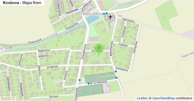 Koubova - mapa firem