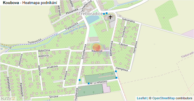 Koubova - mapa podnikání