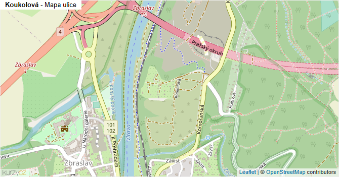 Koukolová - mapa ulice