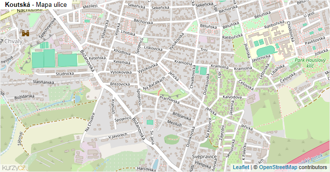 Koutská - mapa ulice