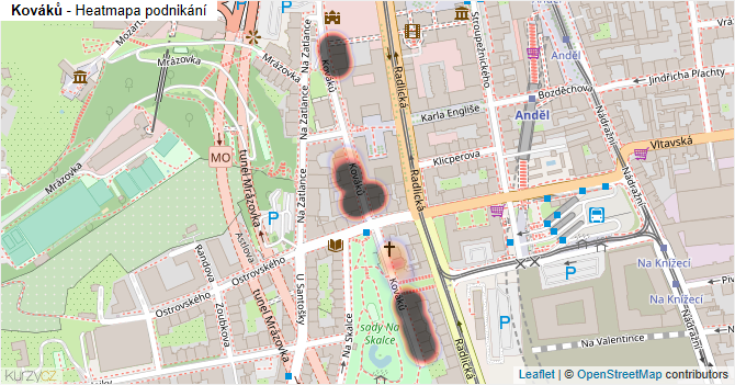 Kováků - mapa podnikání