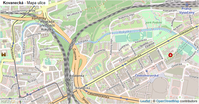 Kovanecká - mapa ulice