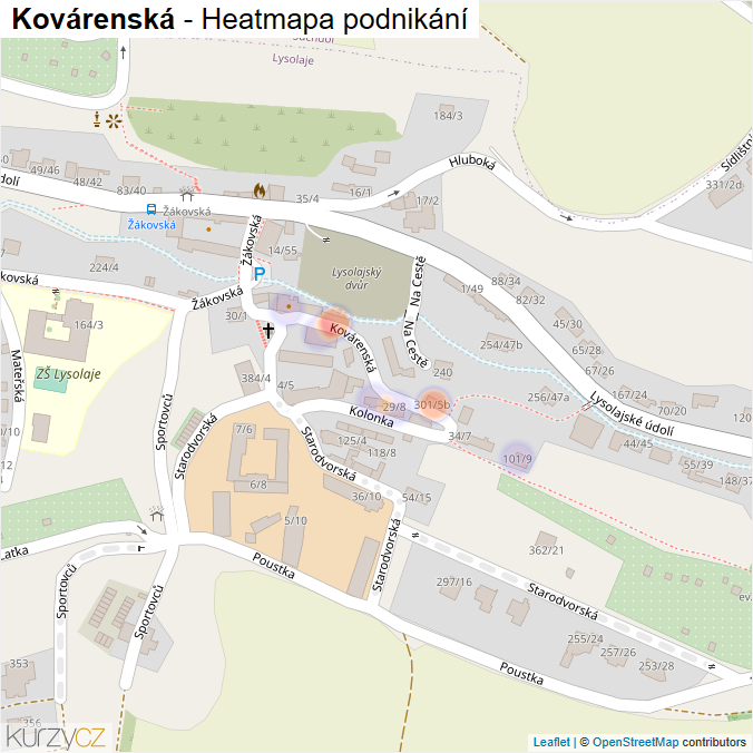 Mapa Kovárenská - Firmy v ulici.