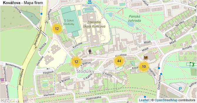 Kovářova - mapa firem