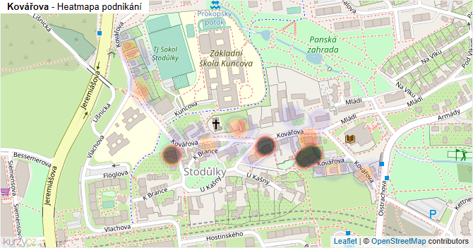 Kovářova - mapa podnikání