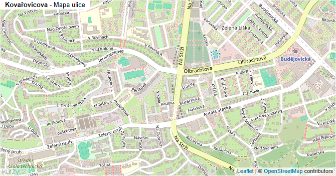 Kovařovicova - mapa ulice