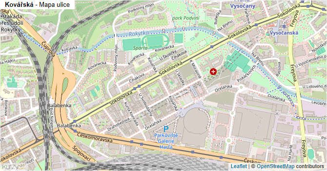 Kovářská - mapa ulice