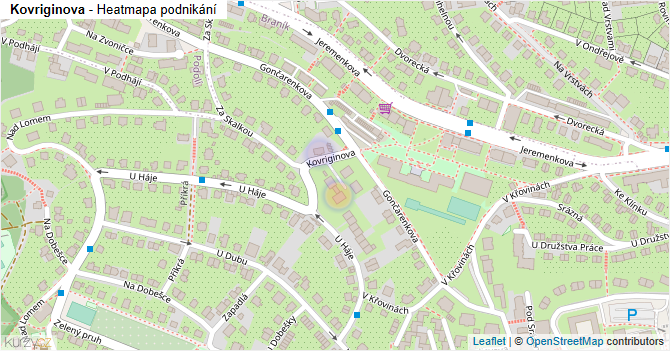 Kovriginova - mapa podnikání