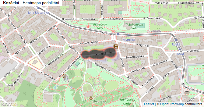 Kozácká - mapa podnikání