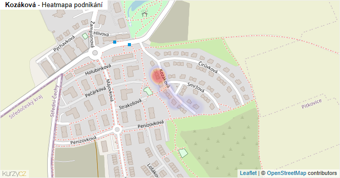 Kozáková - mapa podnikání