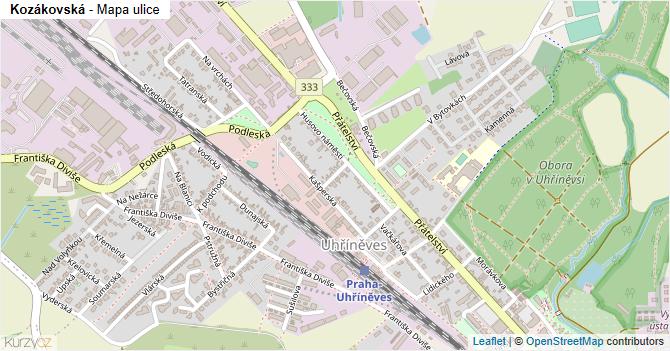 Kozákovská - mapa ulice