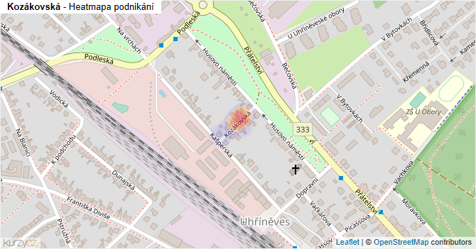 Kozákovská - mapa podnikání