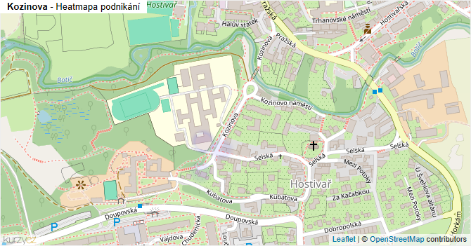 Kozinova - mapa podnikání