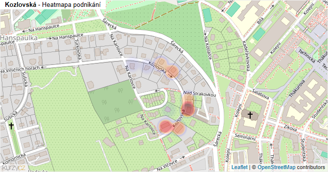 Kozlovská - mapa podnikání
