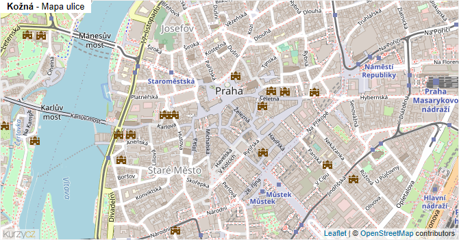 Kožná - mapa ulice