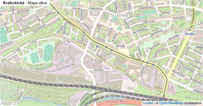 Krabošická - mapa ulice