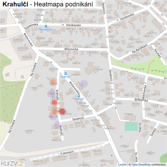 Mapa Krahulčí - Firmy v ulici.