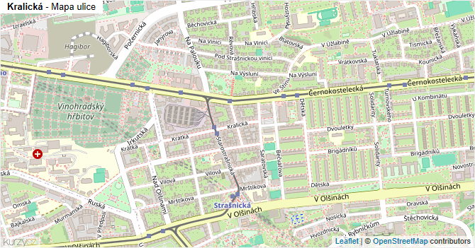 Kralická - mapa ulice