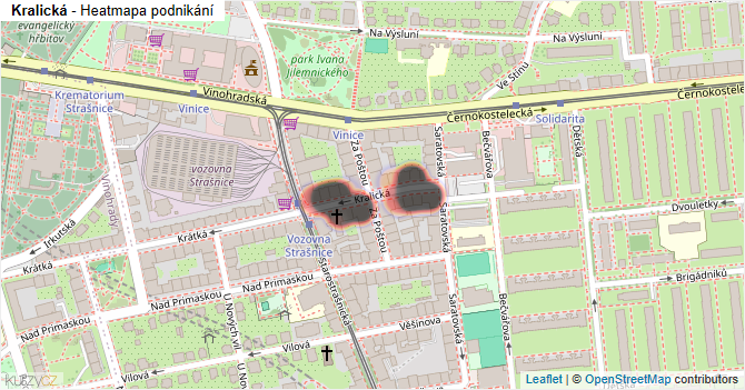 Kralická - mapa podnikání