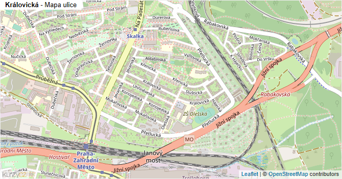 Královická - mapa ulice