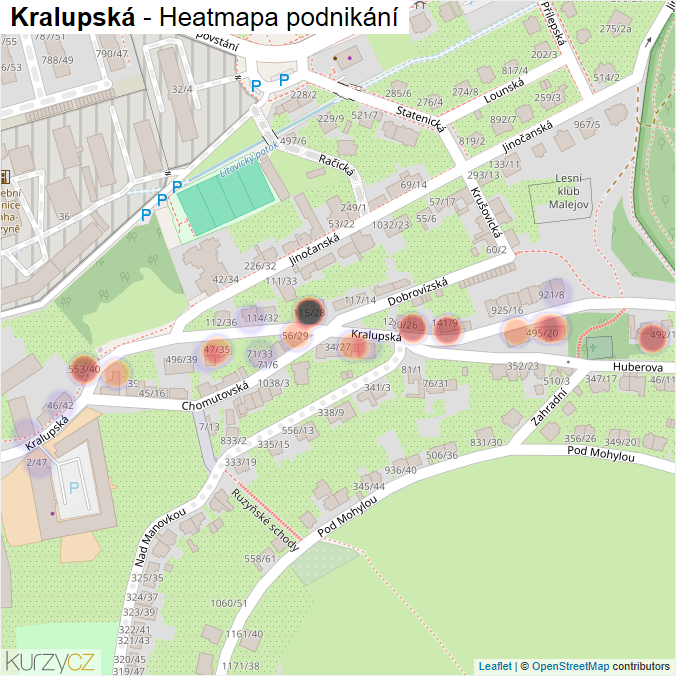 Mapa Kralupská - Firmy v ulici.