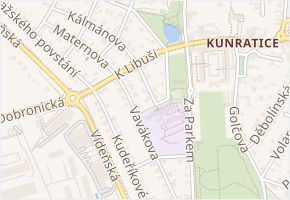Krameriova v obci Praha - mapa ulice