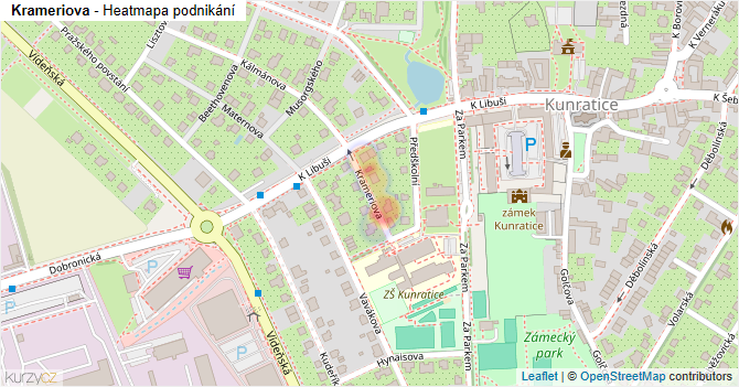 Krameriova - mapa podnikání