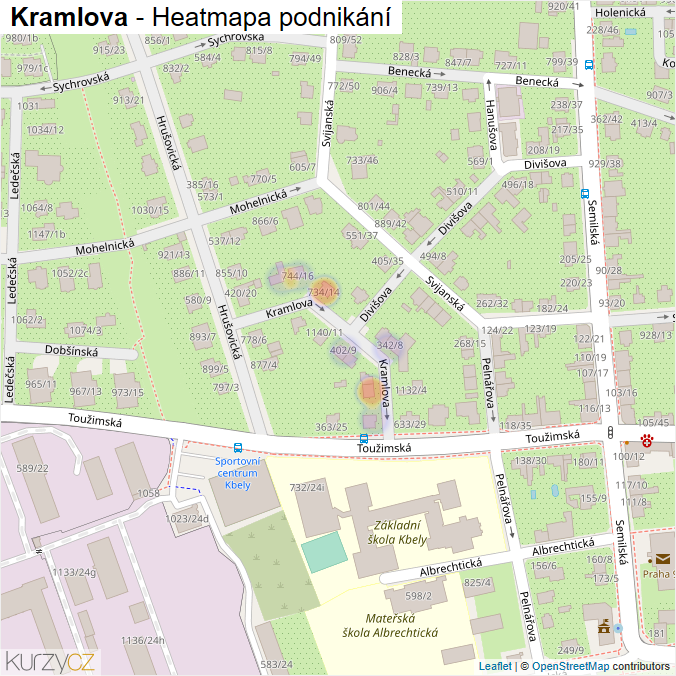 Mapa Kramlova - Firmy v ulici.