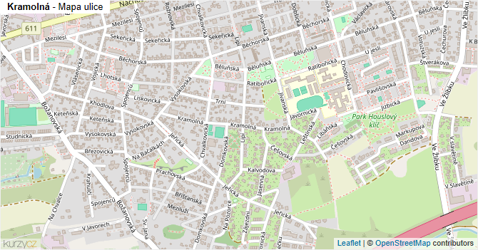 Kramolná - mapa ulice