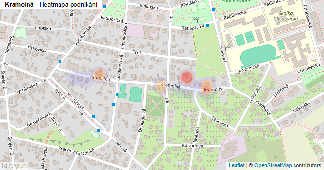 Kramolná - mapa podnikání