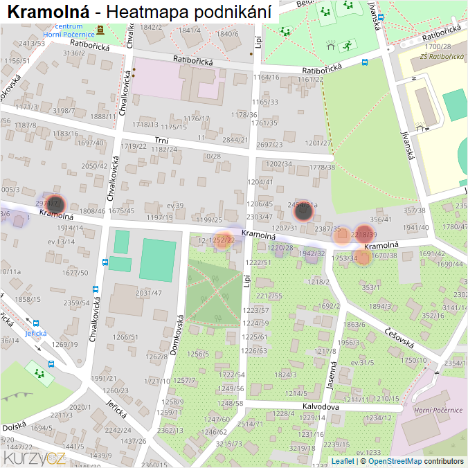 Mapa Kramolná - Firmy v ulici.