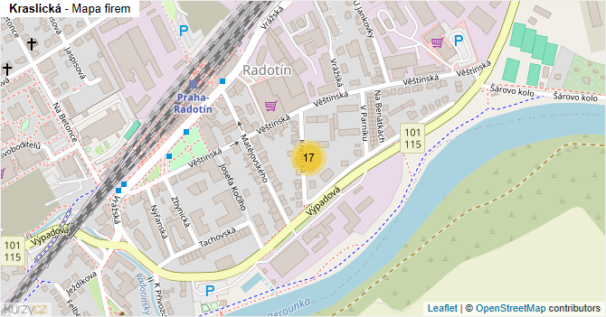 Kraslická - mapa firem