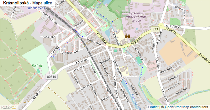 Krásnolipská - mapa ulice