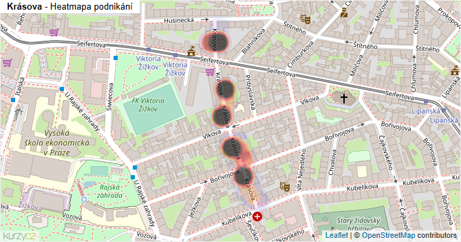 Krásova - mapa podnikání