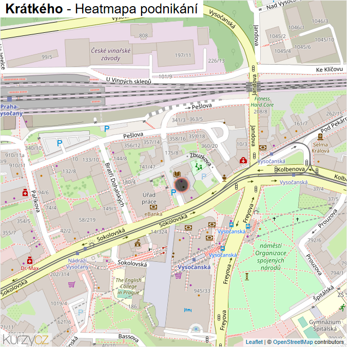 Mapa Krátkého - Firmy v ulici.