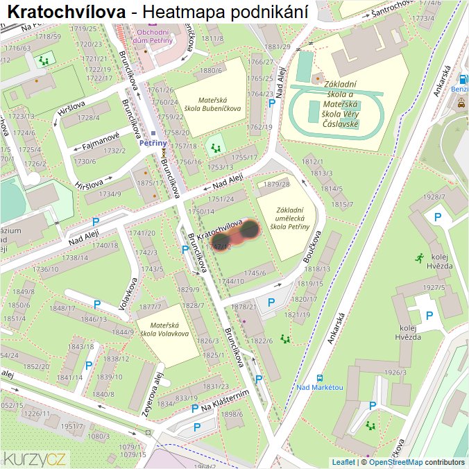Mapa Kratochvílova - Firmy v ulici.