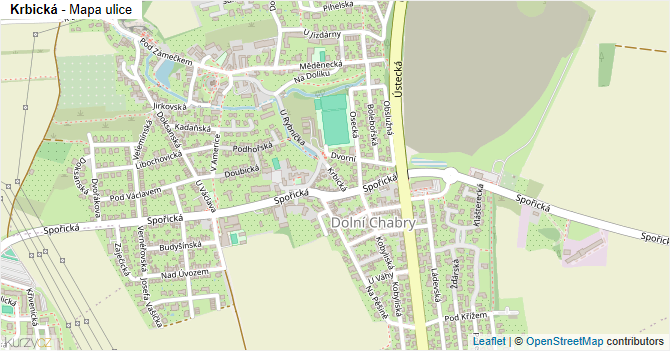 Krbická - mapa ulice