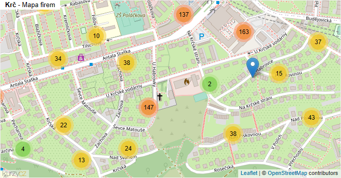 Krč - mapa firem