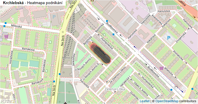 Krchlebská - mapa podnikání
