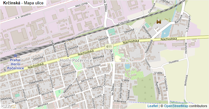 Krčínská - mapa ulice
