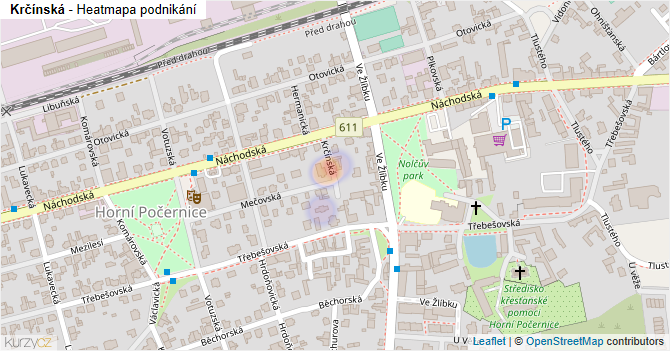 Krčínská - mapa podnikání