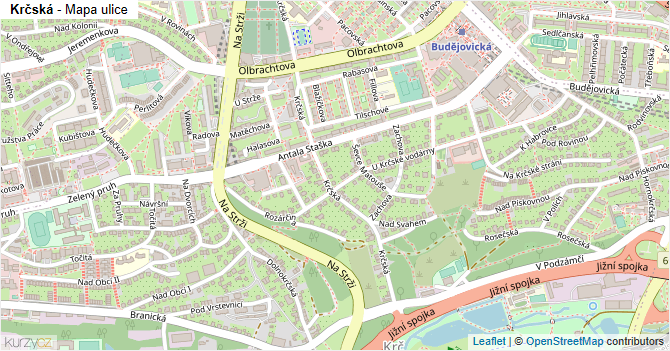 Krčská - mapa ulice