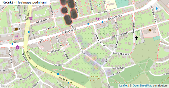 Krčská - mapa podnikání