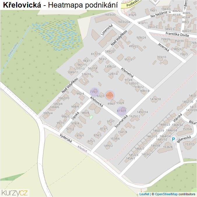 Mapa Křelovická - Firmy v ulici.
