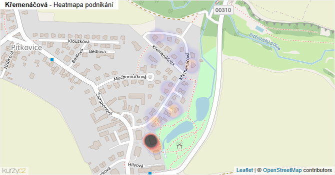 Křemenáčová - mapa podnikání