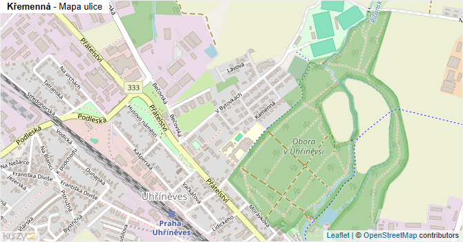 Křemenná - mapa ulice
