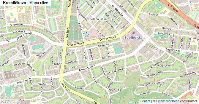 Kremličkova - mapa ulice