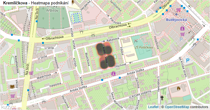 Kremličkova - mapa podnikání