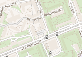 Křenova v obci Praha 8 - mapa ulice