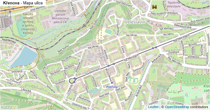Křenova - mapa ulice